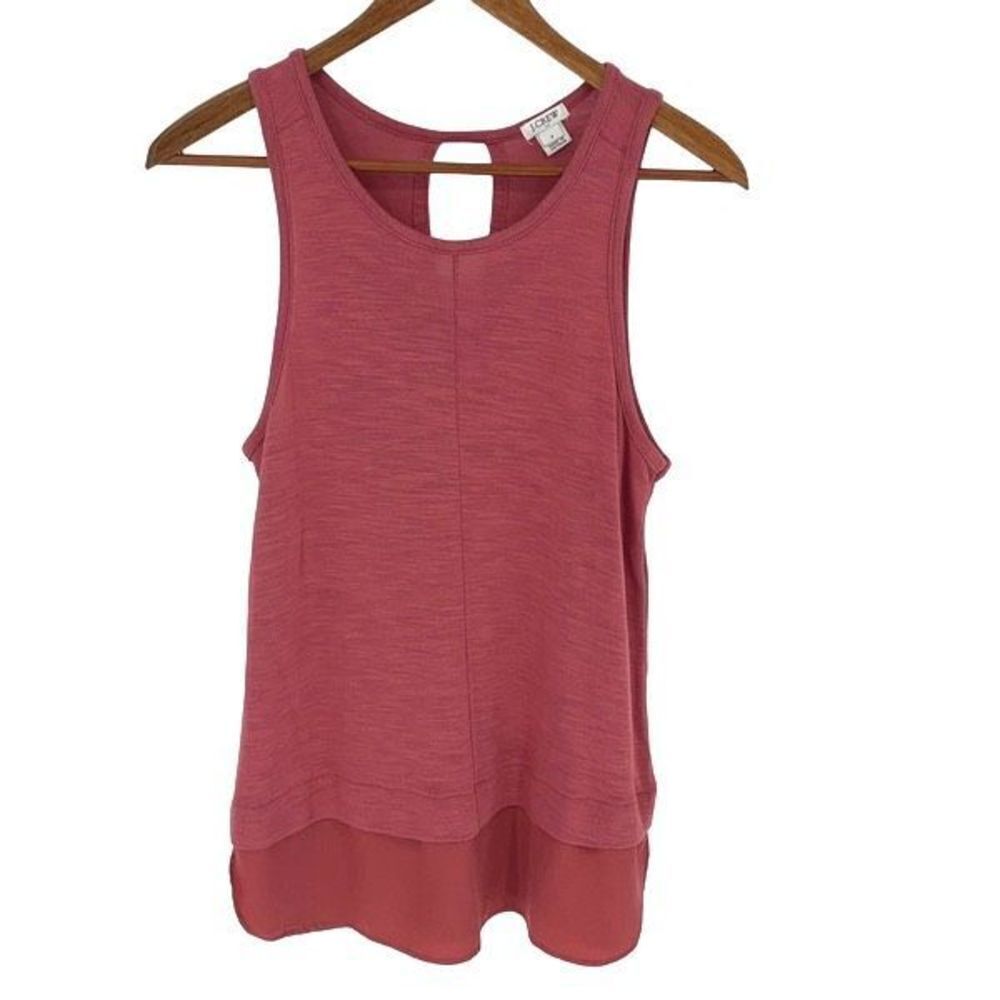 J.Crew‎ Women's Sleeveless Crew Neck Drapey Scoop Neck Tank Top Pink Size Small